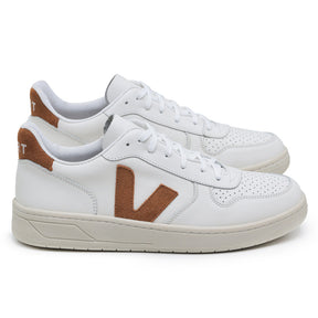 TÊNIS VERT V-10 COURO EXTRA WHITE CAMEL